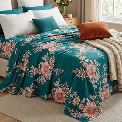Double Cotton Bed Sheet - Emerald Garden