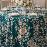 Printed Cotton Table Cover- Emerald Garden