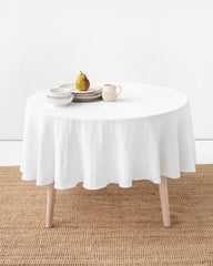 Round Table Cloth Solid Cotton