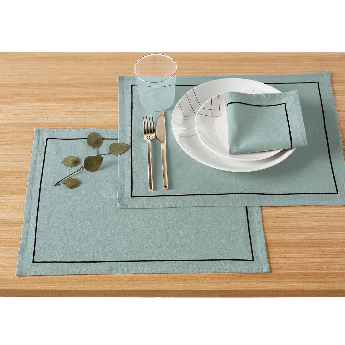 Cotton Dinning Set With Barrata - Light Green