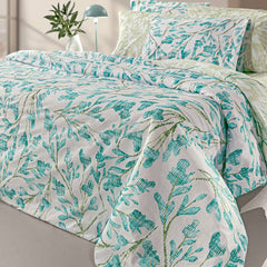 Premium Cotton Double Bed Sheet Set - Oceanic Oasis