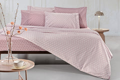 Premium Cotton Double Bed Sheet Set - Blush Pebble