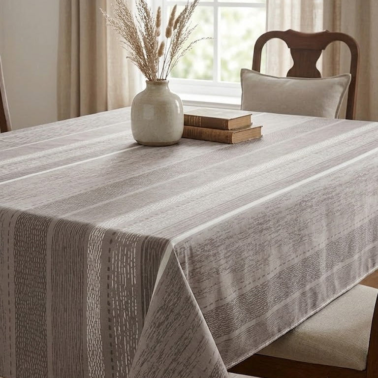 Printed Cotton Table Cover-Ashwood Stripes