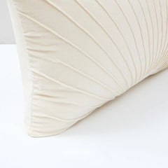Solaris Pintuck (Rectangular-14x24) Cream Velvet Cushion Cover-1 PC