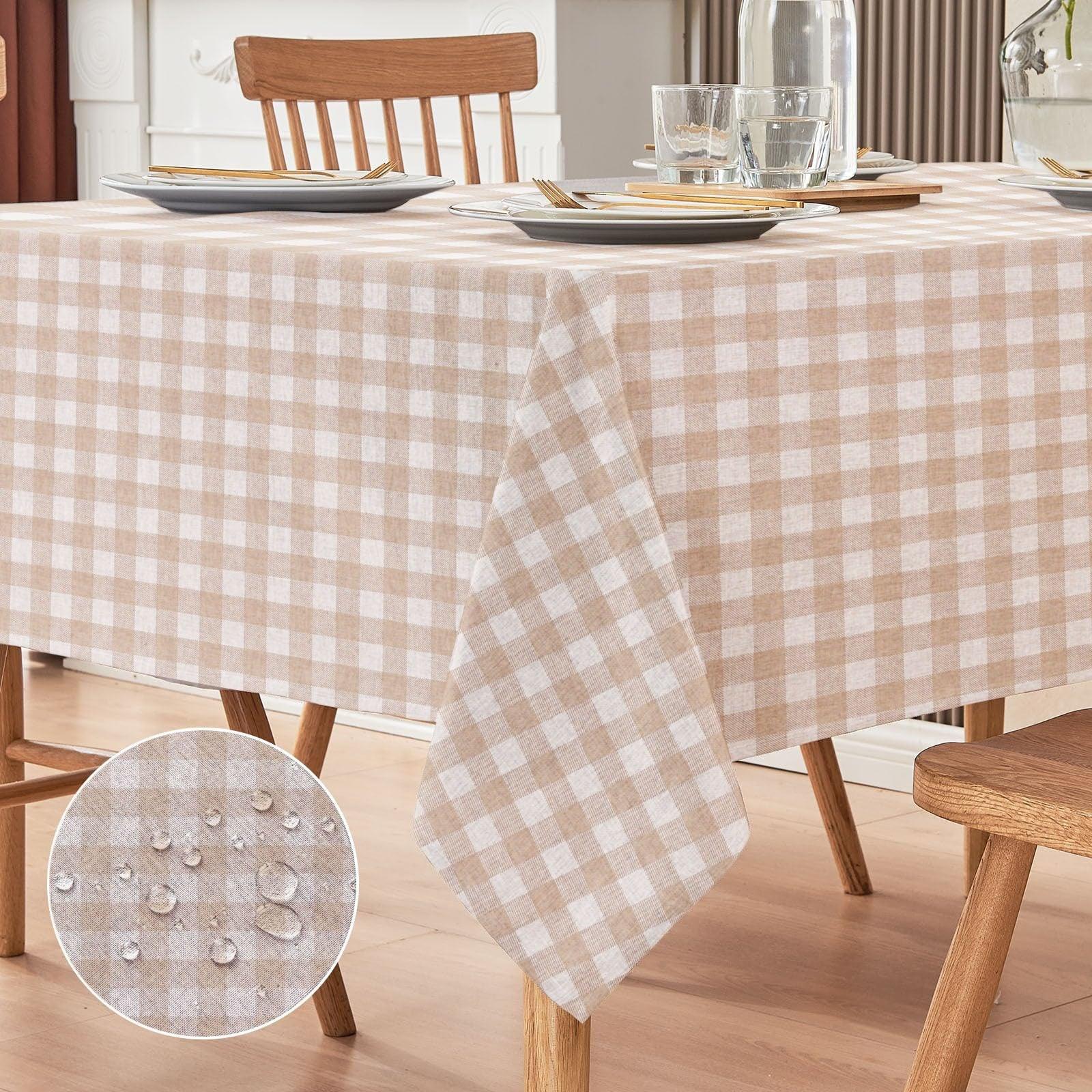 Waterproof Dinning Set - Beige Checked