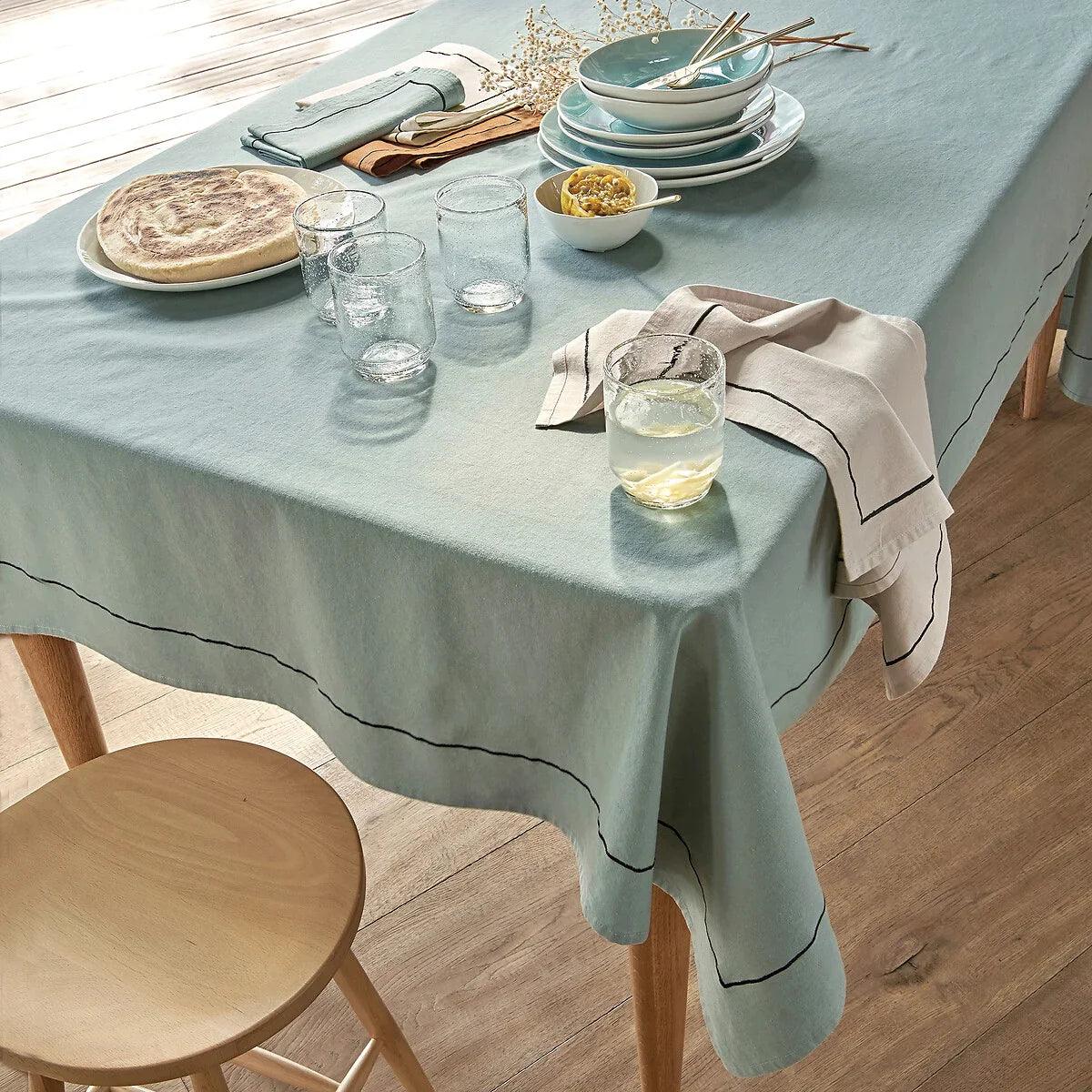 Cotton Dinning Set With Barrata - Light Green