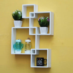 Wooden Shelf Floating Shelves 4 Tier White