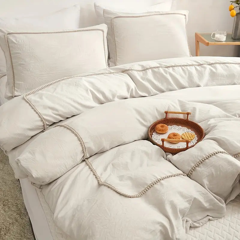 LuxePom Serenity Cotton Duvet Cover Set