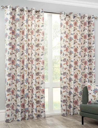 2Pc Printed Blackout Curtains – Premium Floral Bloom