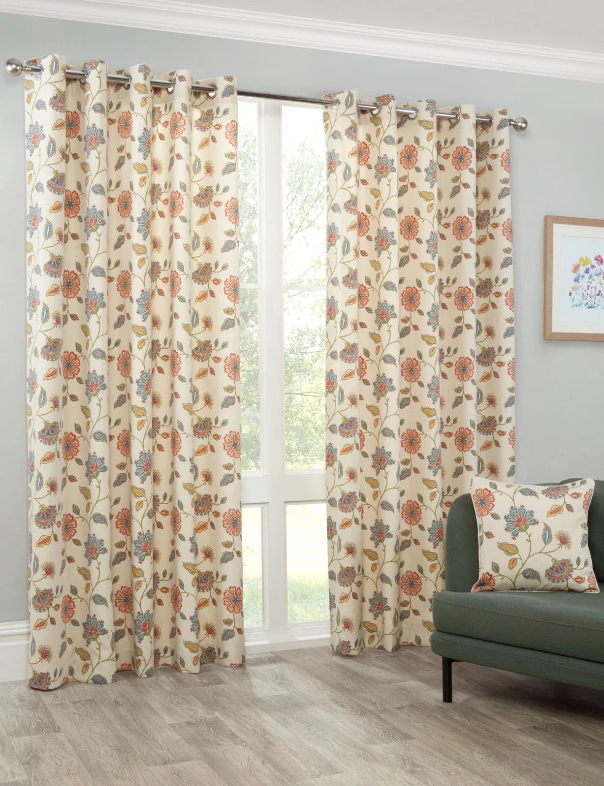 2Pc Printed Blackout Curtains – Premium Floral Bloom