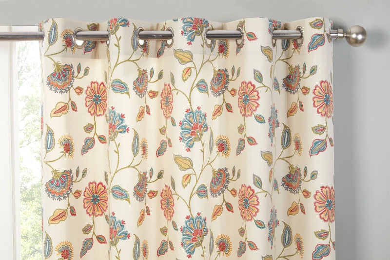 2Pc Printed Blackout Curtains – Premium Floral Bloom