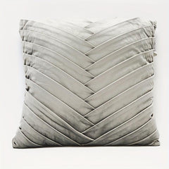 Pleated Wrinkled Decorative Velvet Cushion Cover - 1 Pc