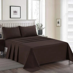 Plain Cotton Bed Sheet Set - Brown