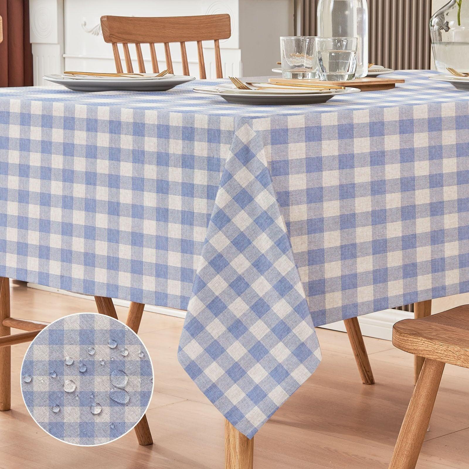 Waterproof Dinning Set - Blue Checked