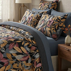Autumn Canopy Cotton Printed Duvet Cover Set
