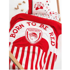 Kids Single Cotton Bed Sheet Set — Olympiacos (Born To Be Red)