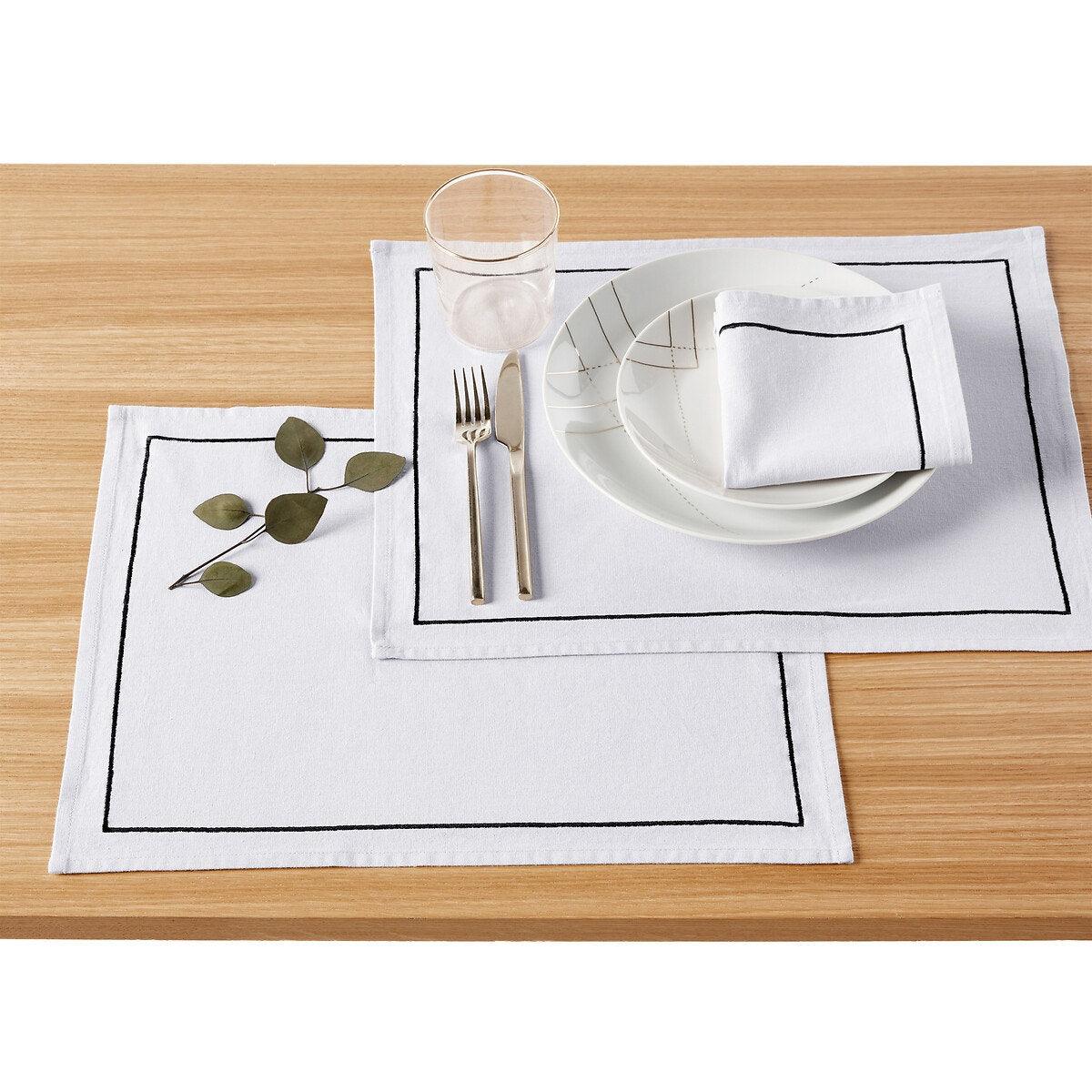 Cotton Dinning Set With Barrata - White