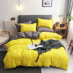 Plain Dyed Reversible Cotton Duvet Cover Sets