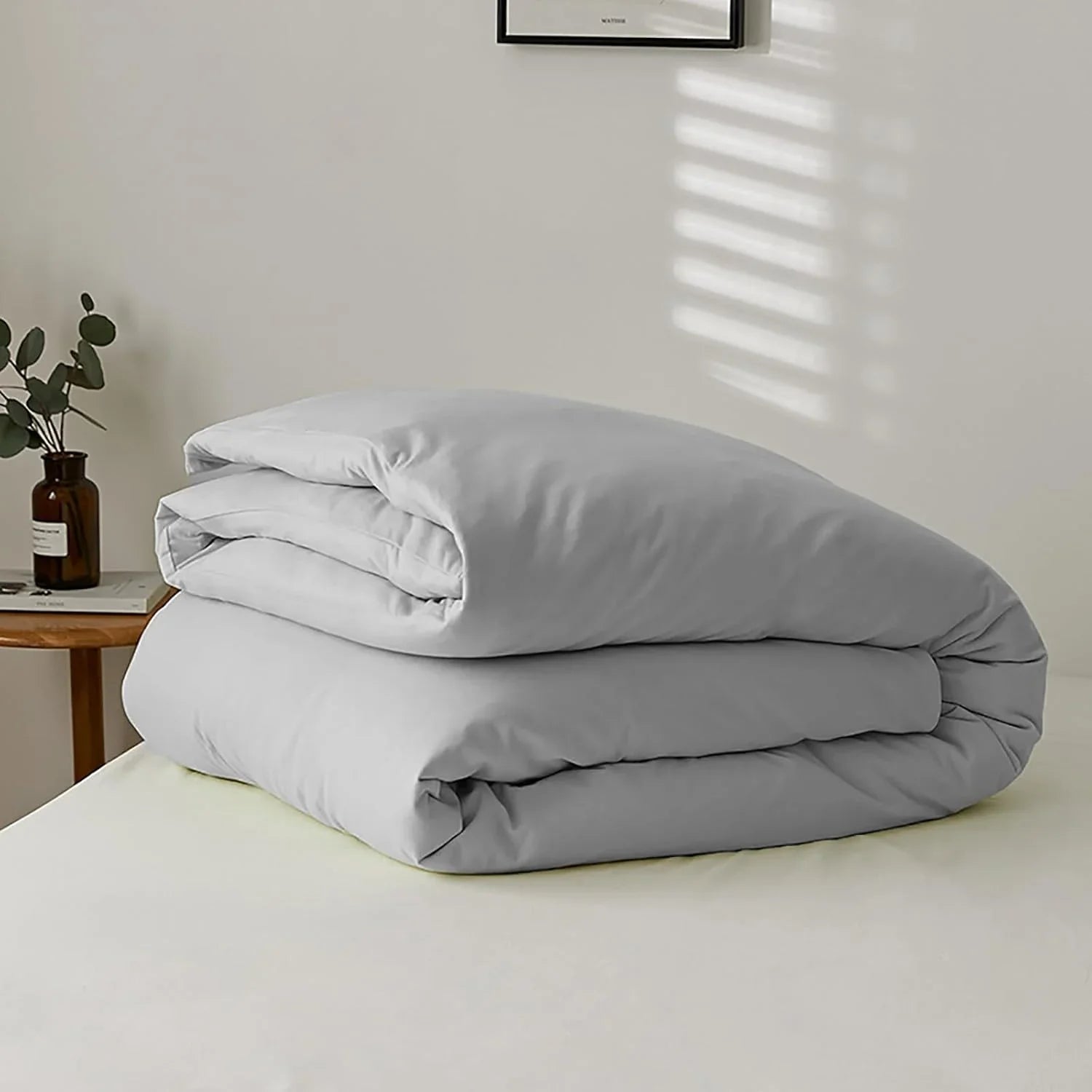 Plain Dyed Duvet Cover Set-Grey