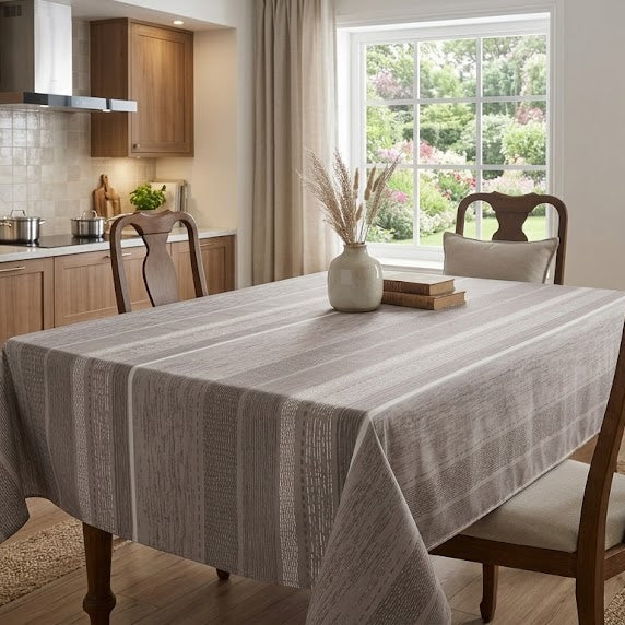 Printed Cotton Table Cover-Ashwood Stripes