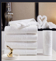 Dimond Bordered Hotel Bath Towel White