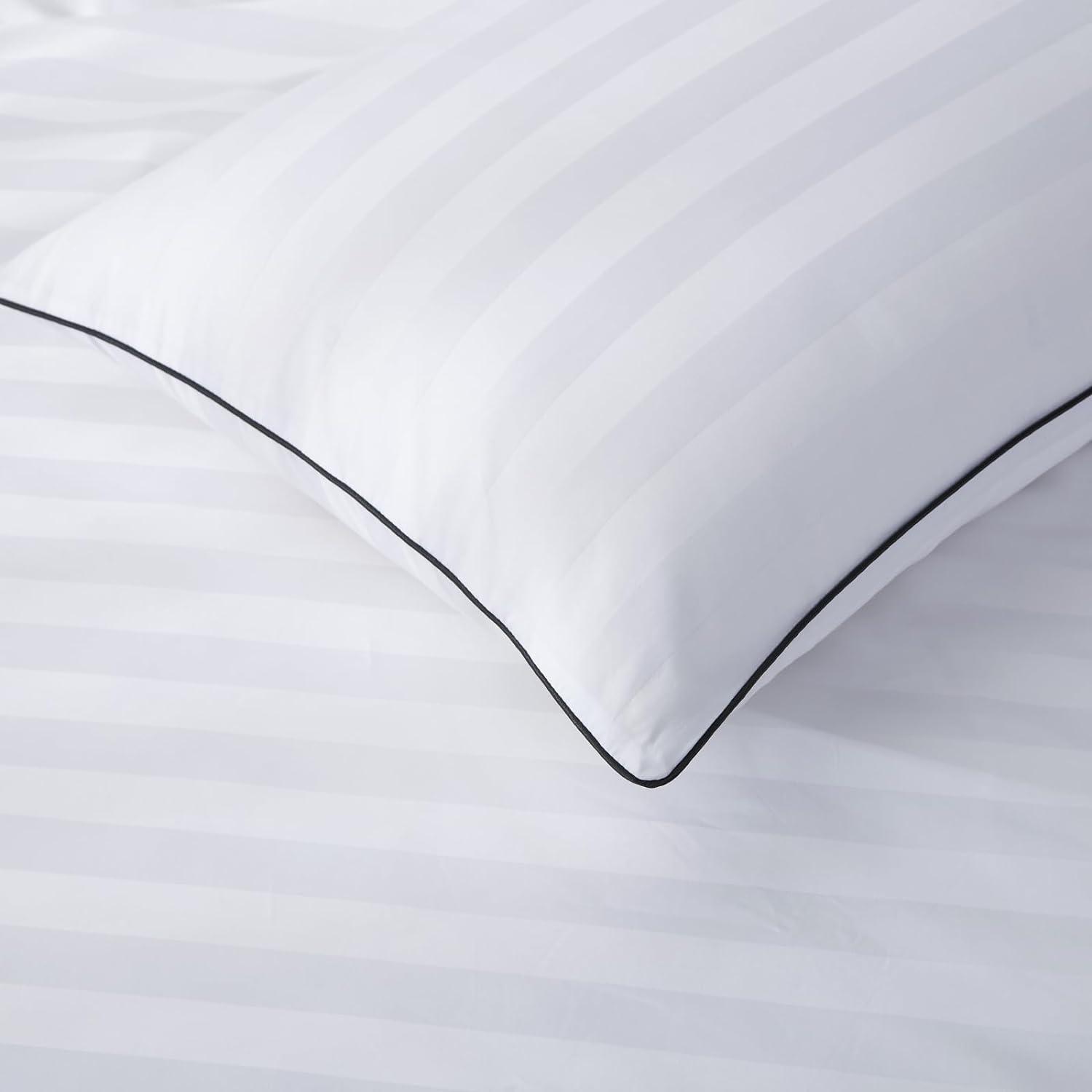 Piping Edged Satin Stripe Pillowcase - Pair