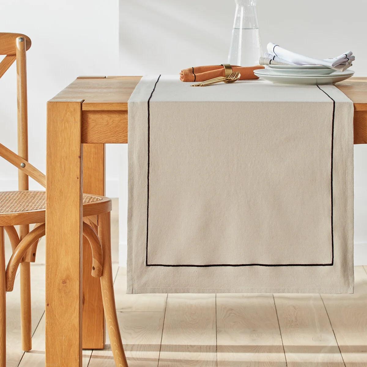 Cotton Dinning Set With Barrata - Beige