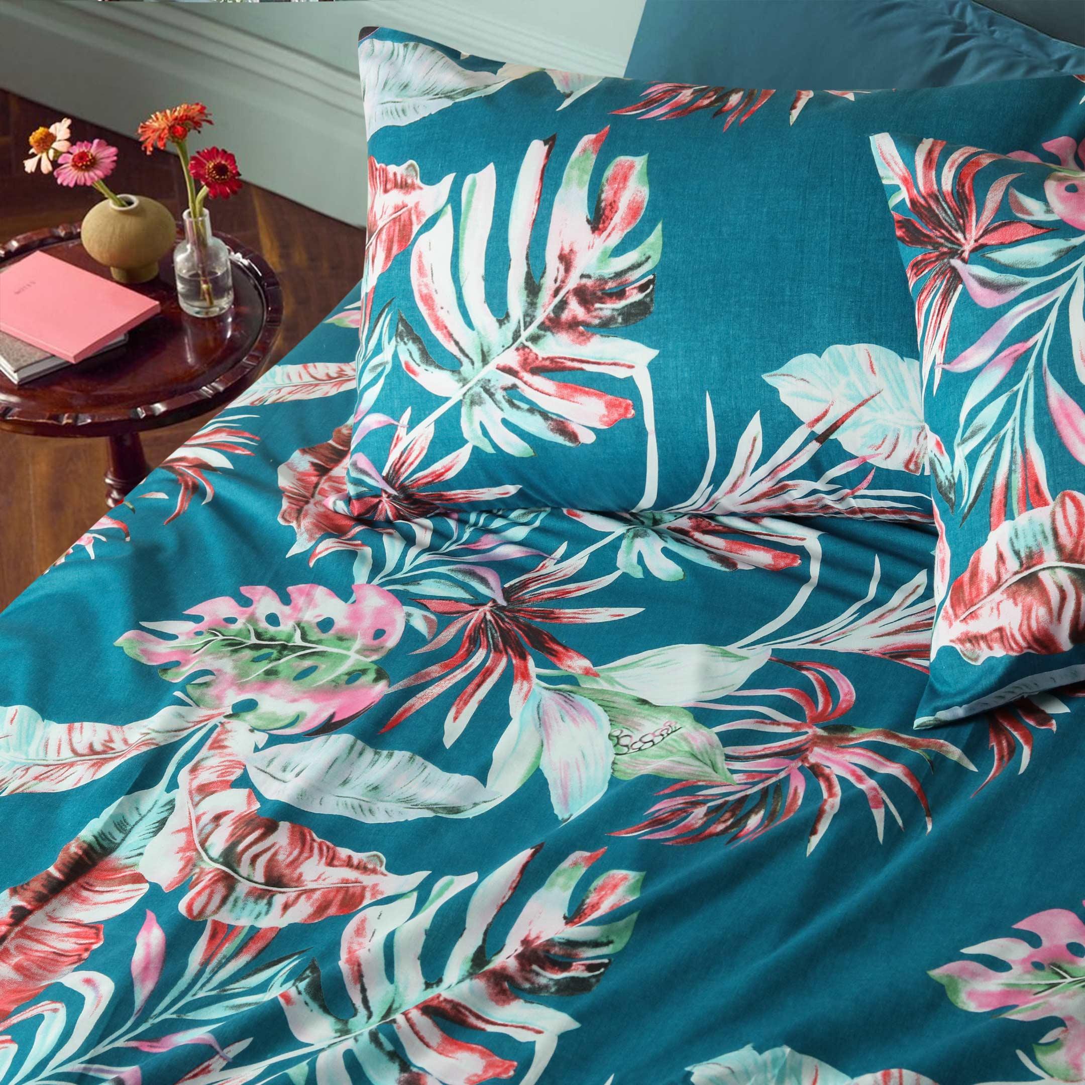 Double Cotton Bed Sheet - Tropical