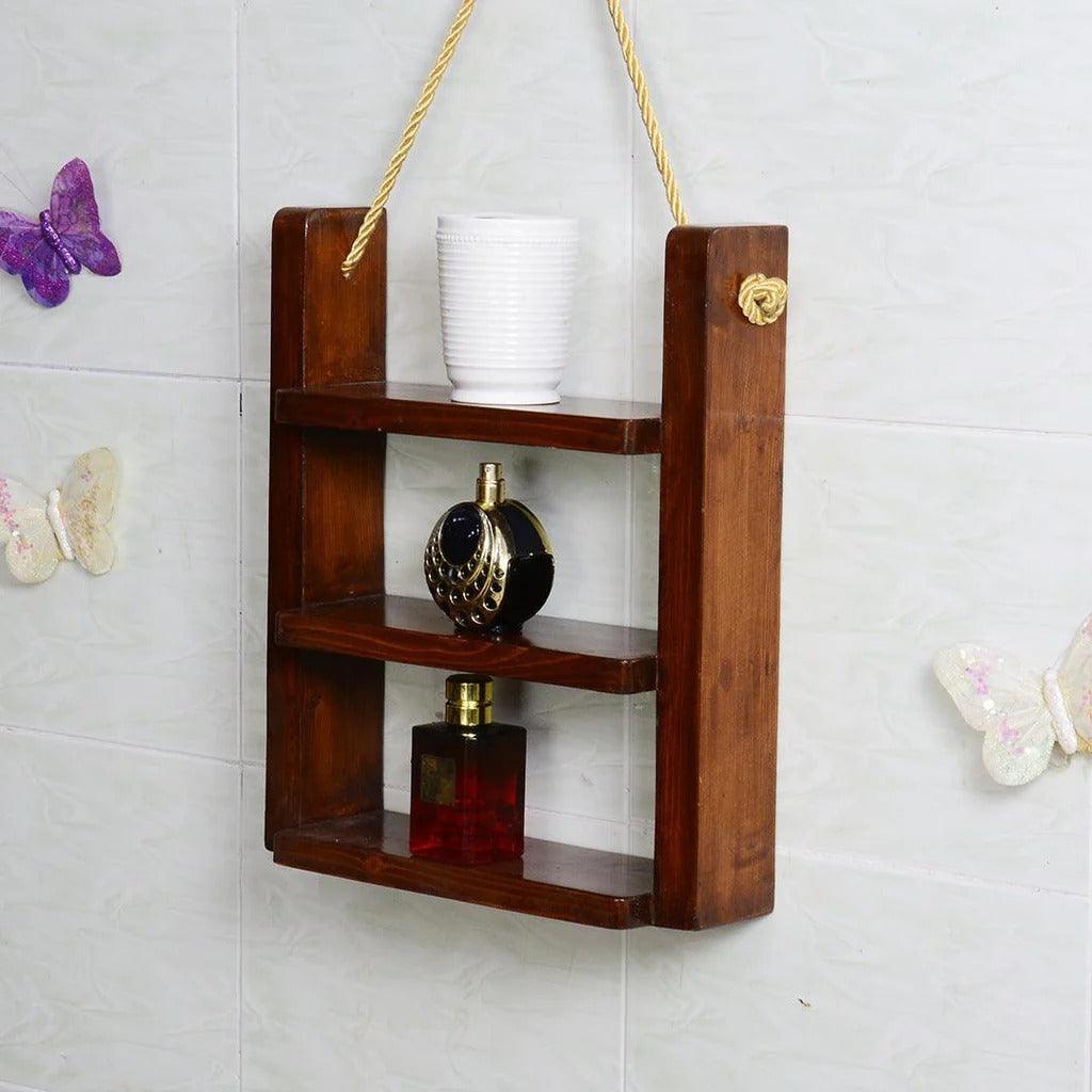 Wooden Yun Wall Shelf Brown