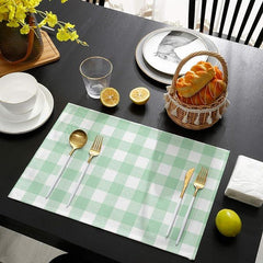 Waterproof Dinning Set - Green White Checkered