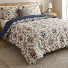 Ivory Garden Cotton Printed Duvet Cover Set