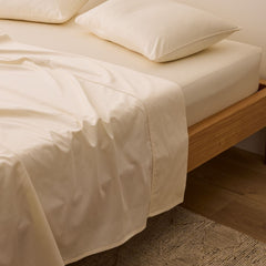 Plain Cotton Bed Sheet Set - Cream