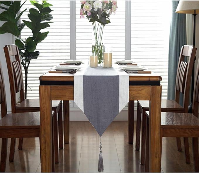 Jute Table Runner - White And Grey