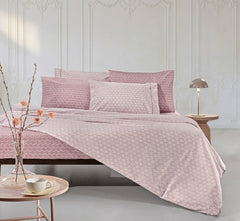 Premium Cotton Double Bed Sheet Set - Blush Pebble