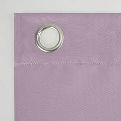 2Pc Plain Dyed Eyelet Curtains With Lining - Lavender