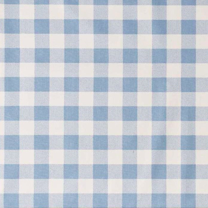 2Pc Waterproof Blackout Printed Curtains - Blue Checked