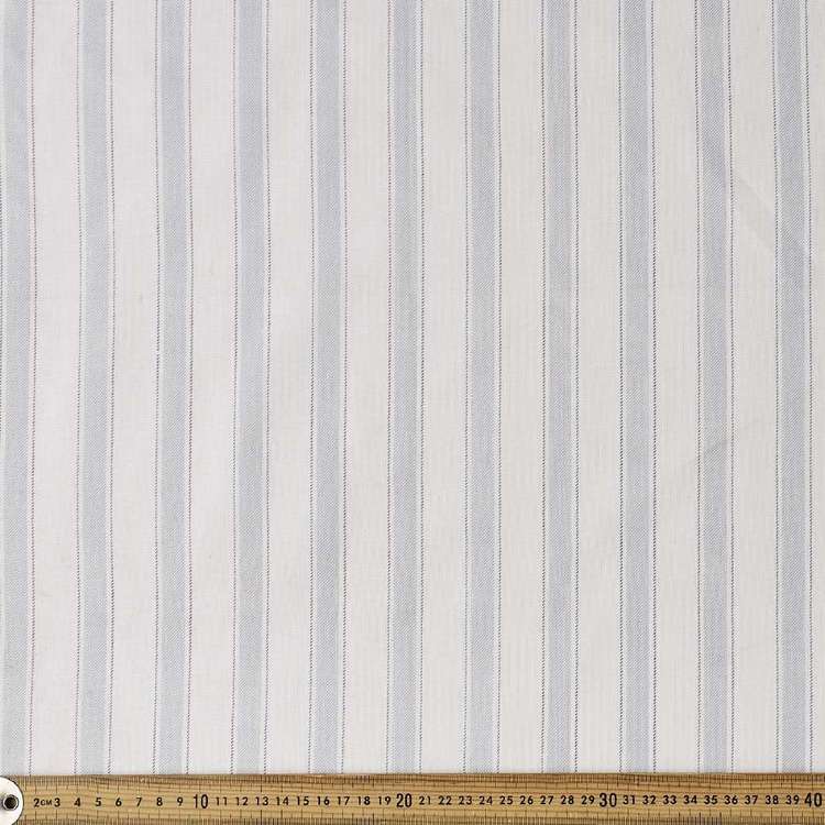 2Pc Waterproof Blackout Printed Curtains - Ticking Stripe Grey