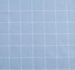 2Pc Waterproof Blackout Printed Curtains - Modern Vintage Blue Check