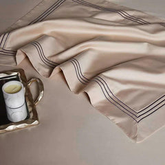 Embroidered Luxury Duvet Set-Beige