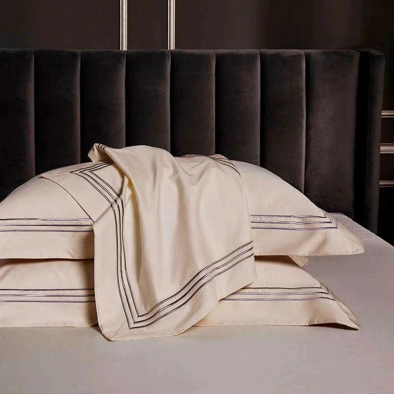 Embroidered Luxury Duvet Set-Beige