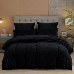 Luxury Velvet Duvet Cover Set - Black