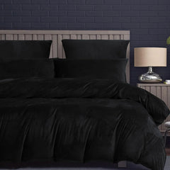 Luxury Velvet Duvet Cover Set - Black