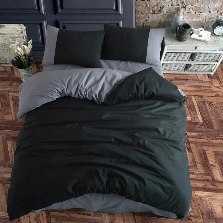 Plain Dyed Reversible Cotton Duvet Cover Sets