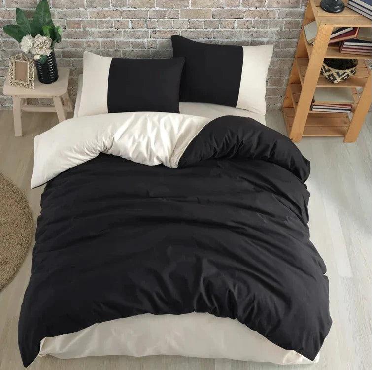 Plain Dyed Reversible Cotton Duvet Cover Sets