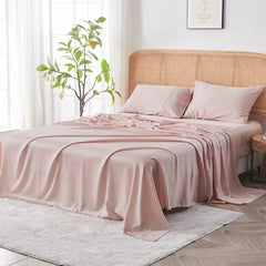 Plain Cotton Bed Sheet Set -Light Pink
