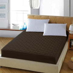 Quilted Waterproof Mattress Protector - Brown