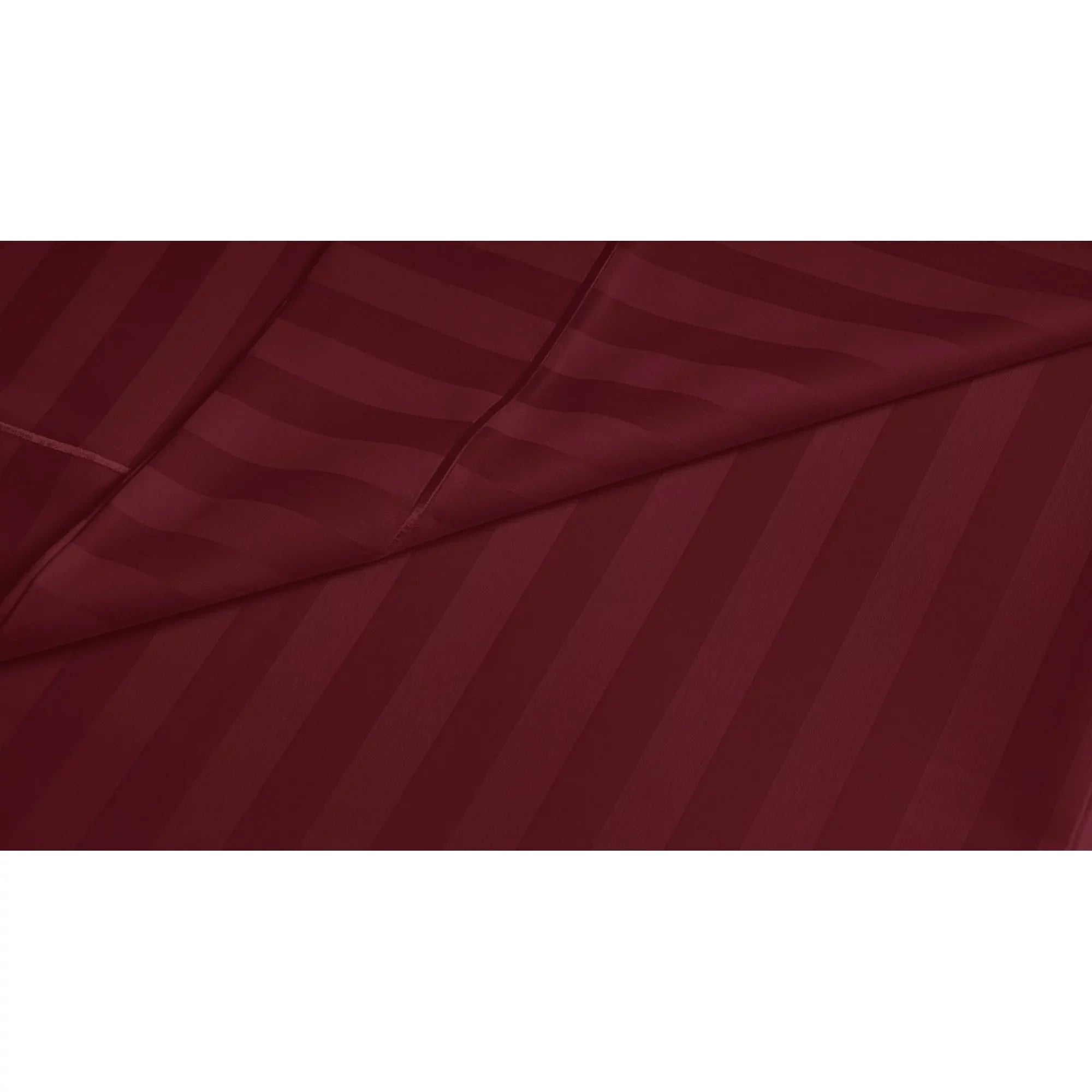 Luxury Strip Satin Bed Sheet Set - Burgundy