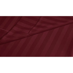 Luxury Strip Satin Bed Sheet Set - Burgundy