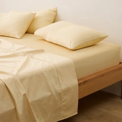 Plain Cotton Bed Sheet Set - Butter