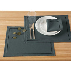 Cotton Dinning Set With Barrata - Charcoal Grey